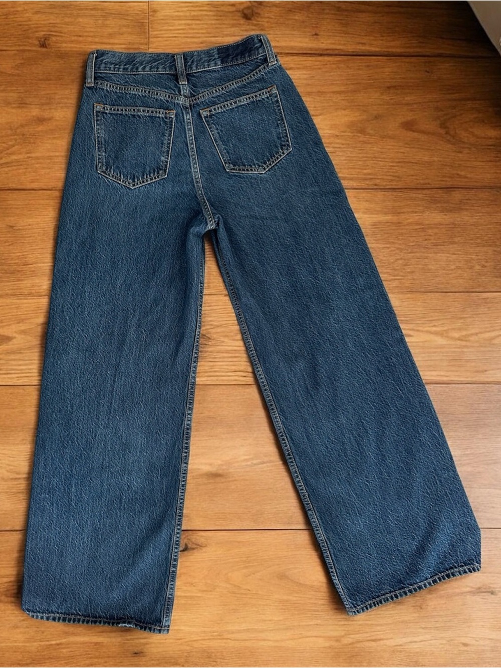 Abercrombie & Fitch Wide-Leg Jeans in Dark Blue Wash Size 25 Regular - Picture 2 of 11